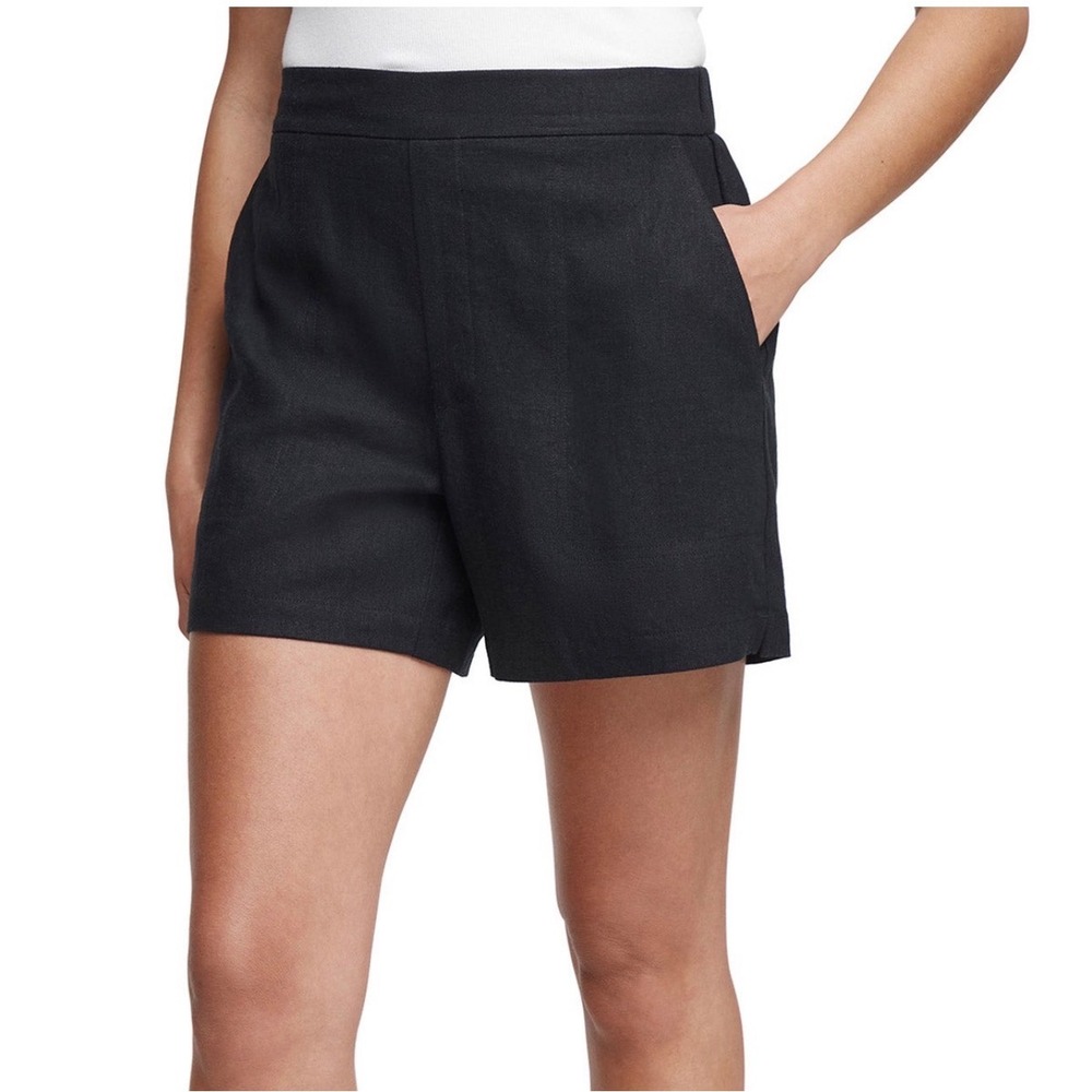 Banana Republic Black Linen Blend High Rise Shorts Small